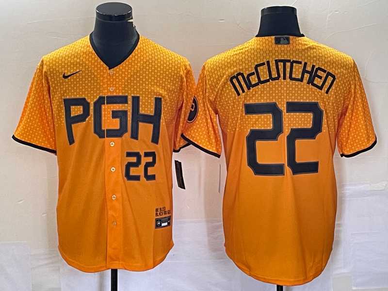 Men's Pittsburgh Pirates #22 Andrew McCutchen Number Gold 2023 City Connect Stitched Jersey 1,We sell and wholesale Men's Pittsburgh Pirates #22 Andrew McCutchen Number Gold 2023 City Connect Stitched Jersey 1 on line form chian!
